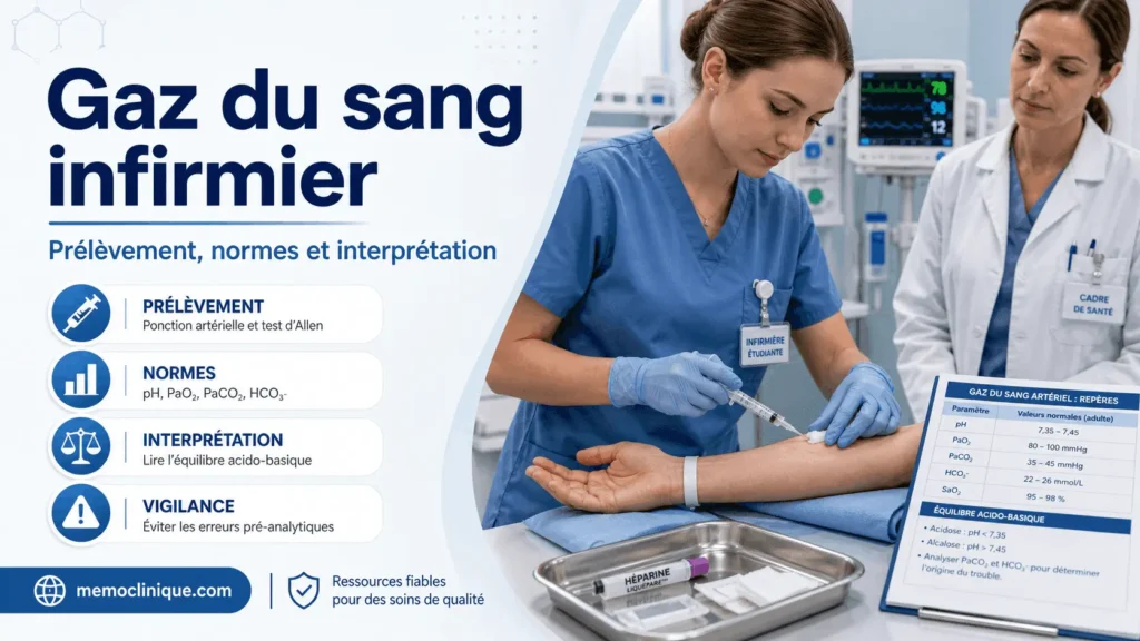 Gaz du sang infirmier