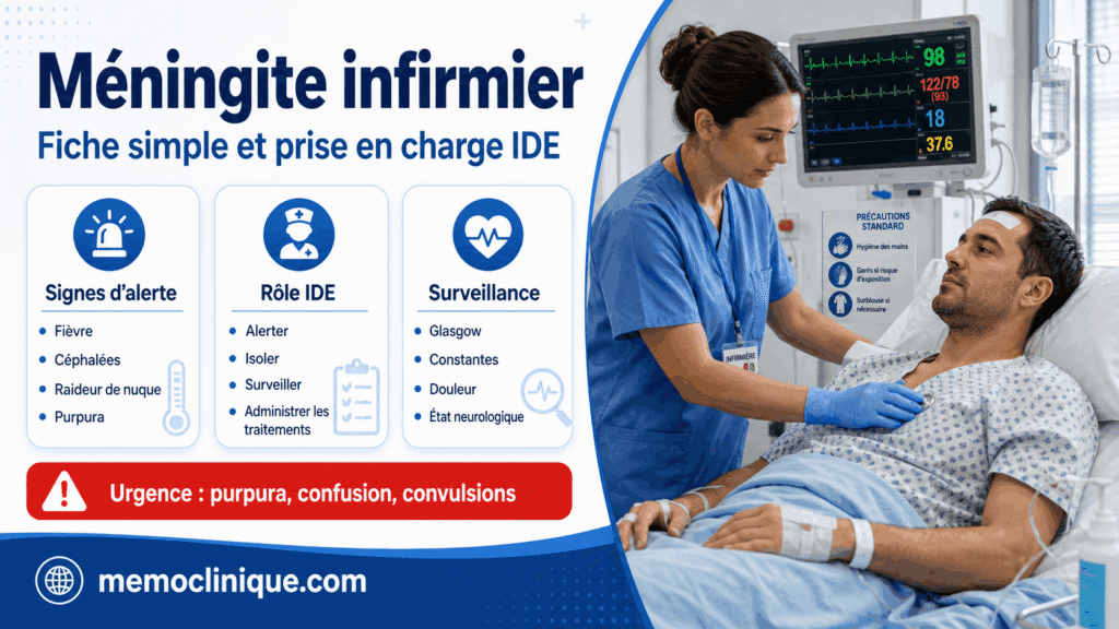 méningite infirmier signes rôle IDE et surveillance
