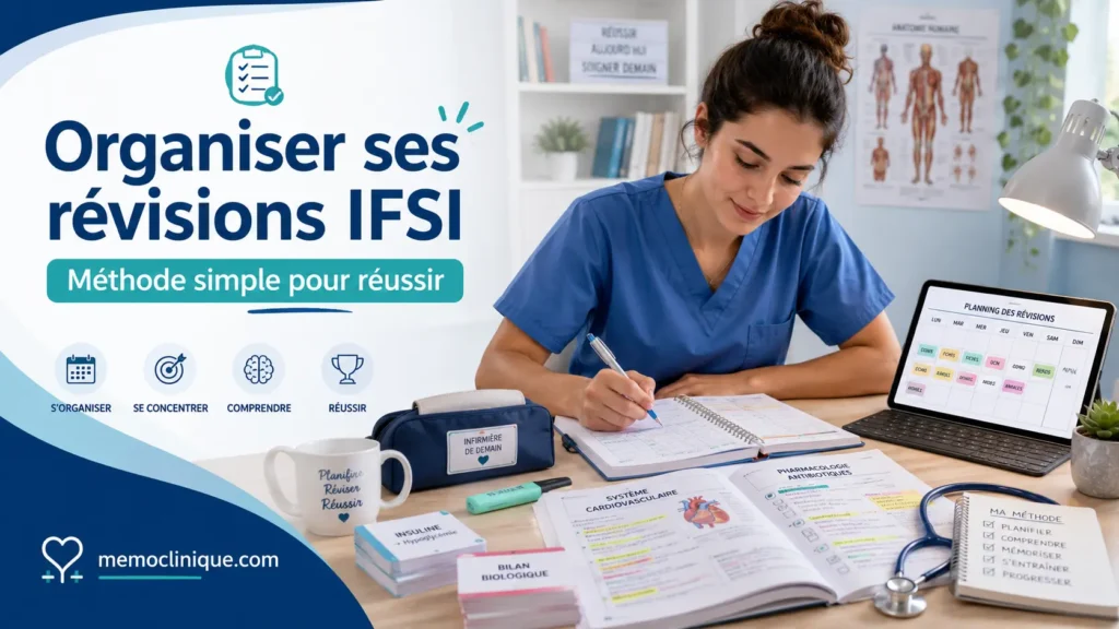 étudiant infirmier avec planning de révision